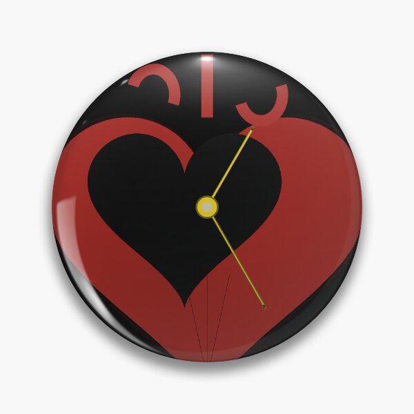 Item preview, Minimalist Crimson Red Heart Clock - Abstract Geometric Art designed and sold by MCUL.