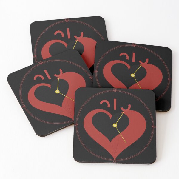 Item preview, Minimalist Crimson Red Heart Clock - Abstract Geometric Art designed and sold by MCUL.