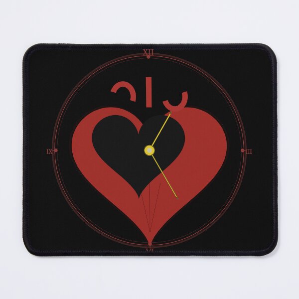 Item preview, Minimalist Crimson Red Heart Clock - Abstract Geometric Art designed and sold by MCUL.