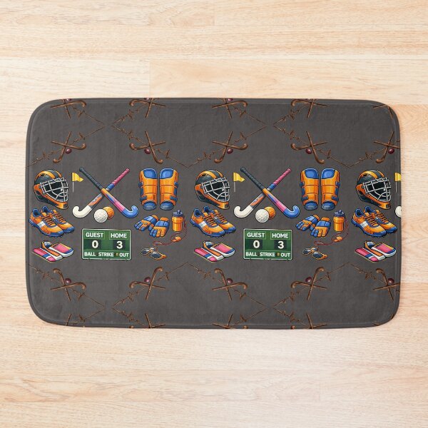 Item preview, Field Hockey Equipment and Scoreboard Illustration Featuring Sticks, Helmet, Shoes, Pads and Accessories designed and sold by FireOrchid.