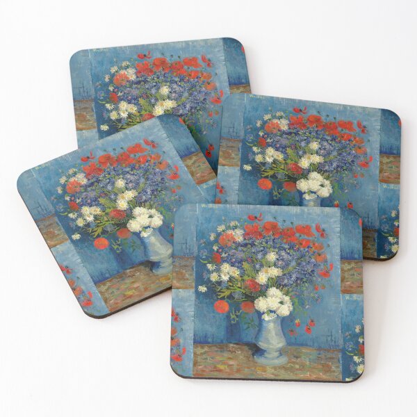 Item preview, Still Life Vase With Cornflowers and Poppies by Vincent van Gogh: Floral Wall Art designed and sold by artofuniverse.