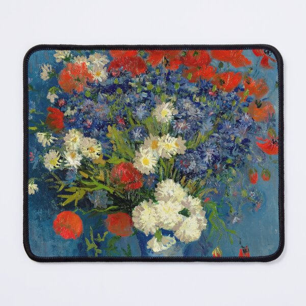 Item preview, Still Life Vase With Cornflowers and Poppies by Vincent van Gogh: Floral Wall Art designed and sold by artofuniverse.