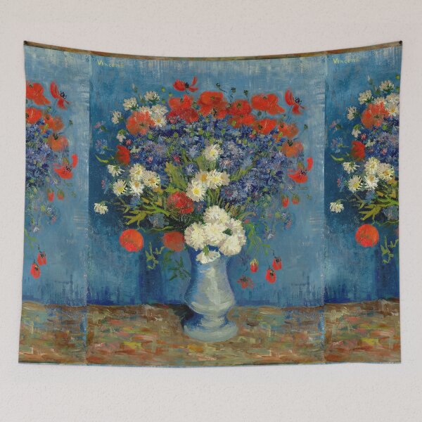 Item preview, Still Life Vase With Cornflowers and Poppies by Vincent van Gogh: Floral Wall Art designed and sold by artofuniverse.