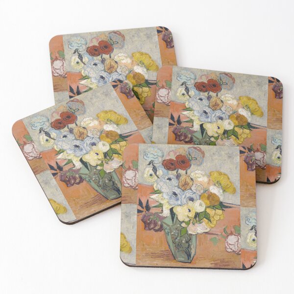 Item preview, Still Life Japanese Vase With Roses and Anemones by Vincent van Gogh: Floral Poster designed and sold by artofuniverse.