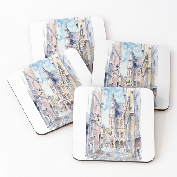 Item preview, Brussels City Hall Watercolor designed and sold by caracatita75.