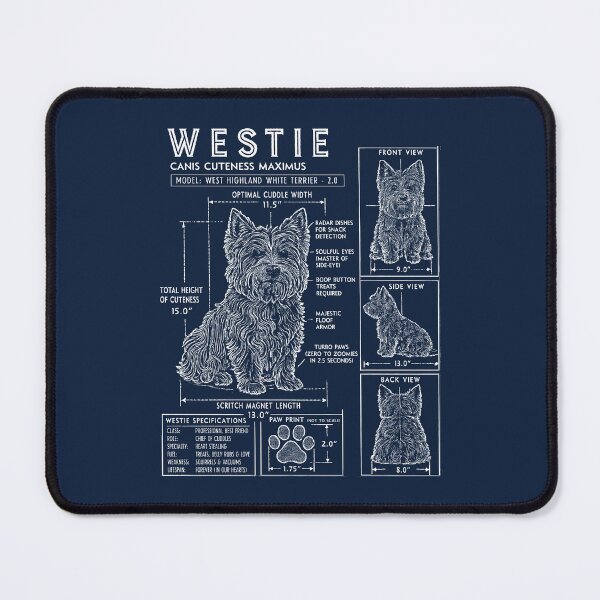 Item preview, Westie Blueprint Funny West Highland White Terrier designed and sold by AntiqueImages.