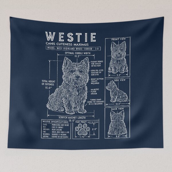 Item preview, Westie Blueprint Funny West Highland White Terrier designed and sold by AntiqueImages.