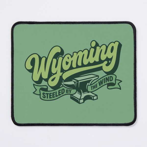 Item preview, Wyoming Steeled By The Wind Heavy Anvil Forged Retro Script Graphic designed and sold by Cozy-Old-Pub.
