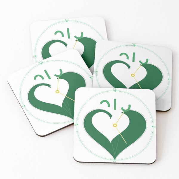 Item preview, Minimalist Emerald Green Heart Clock - Abstract Geometric Art designed and sold by MCUL.