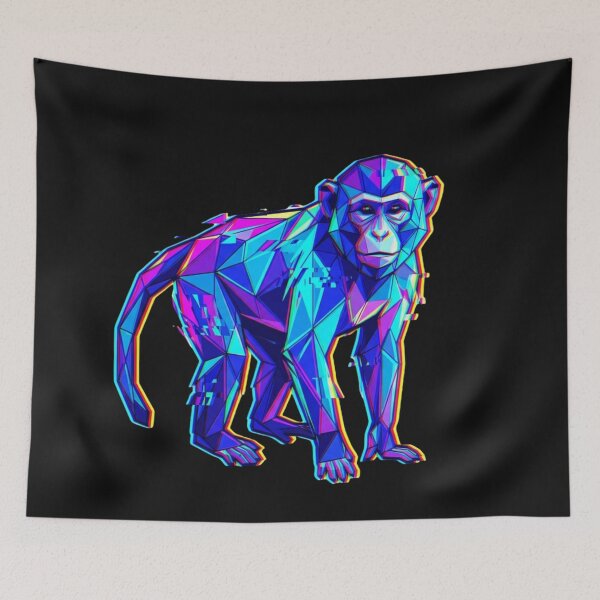 Item preview, Multicolor Glitch Monkey – Vaporwave Ape Design for Gamers and Young People designed and sold by bsbd-action.