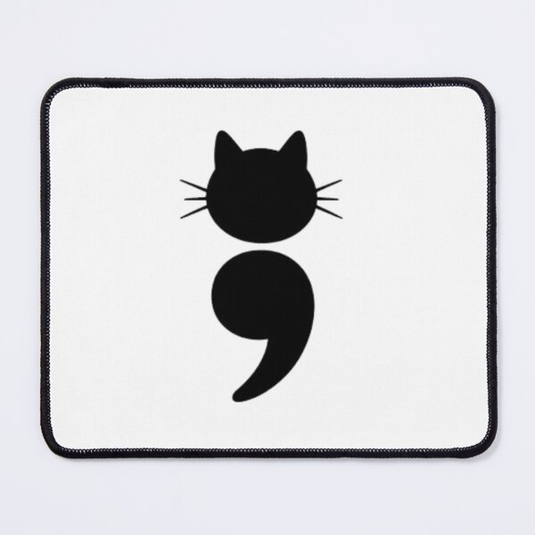 Item preview, Minimal Cat Semicolon Design Black Cat Silhouette Aesthetic Simple Cat Sticker designed and sold by IconicDesignsXd.