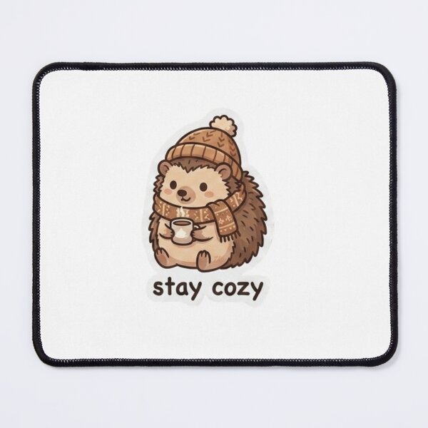 Item preview, Stay Cozy Hedgehog Sticker - Cute Autumn Hedgehog with Coffee - Kawaii Winter Animal Art designed and sold by ZYNORAworld.