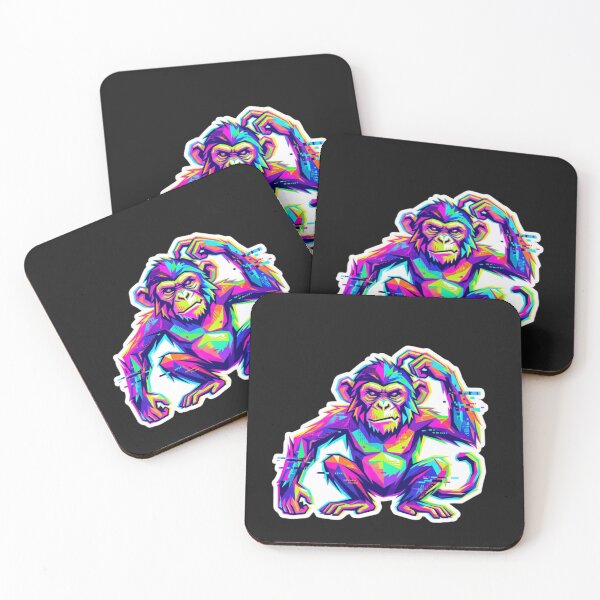 Item preview, Confused Chimpanzee Pop Art – Colorful Monkey Sticker for Funny Gift designed and sold by bsbd-action.
