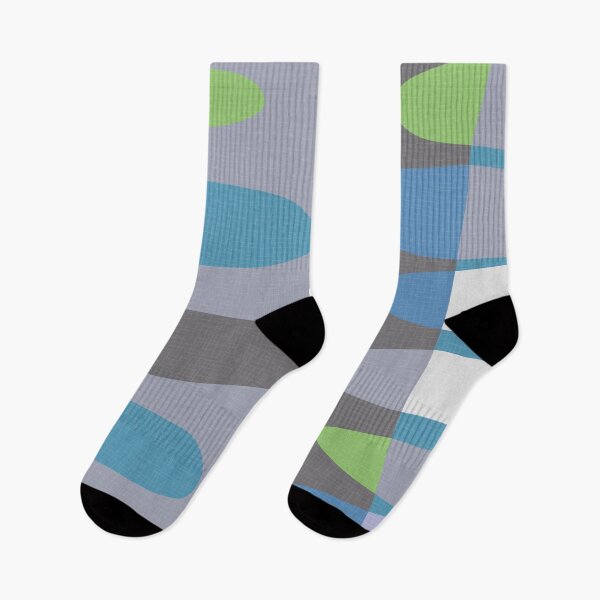 Item preview, MCM abstract shapes - shades of gray, blue and green designed and sold by JMgraphic.