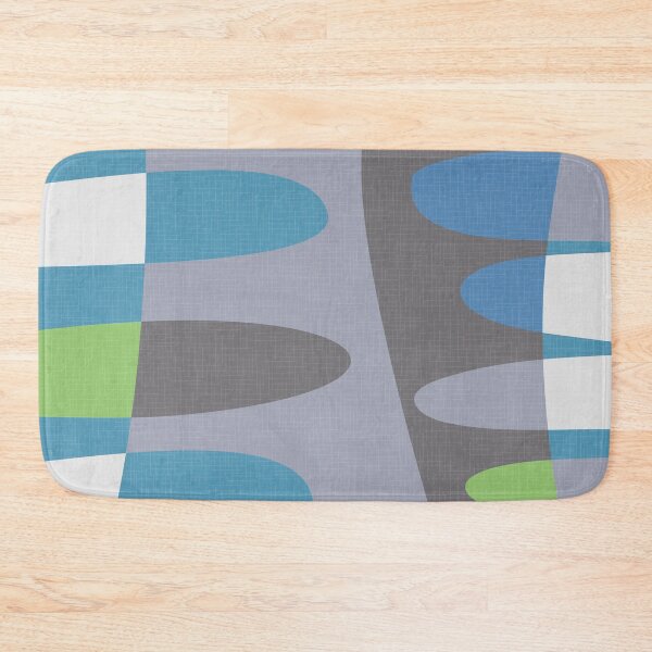 Item preview, MCM abstract shapes - shades of gray, blue and green designed and sold by JMgraphic.