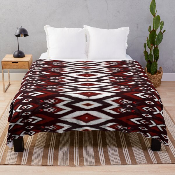 Item preview, THAI FABRIC RED WHITE SEAMLESS PATTERN designed and sold by Mystic Threads Design.