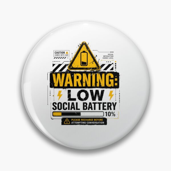 Item preview, Warning Low Social Battery Funny T-Shirt Introvert Humor Industrial Design designed and sold by fadouades.