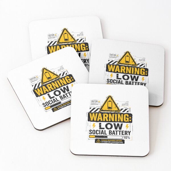 Item preview, Warning Low Social Battery Funny T-Shirt Introvert Humor Industrial Design designed and sold by fadouades.