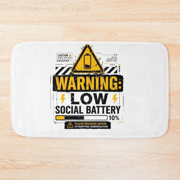 Item preview, Warning Low Social Battery Funny T-Shirt Introvert Humor Industrial Design designed and sold by fadouades.