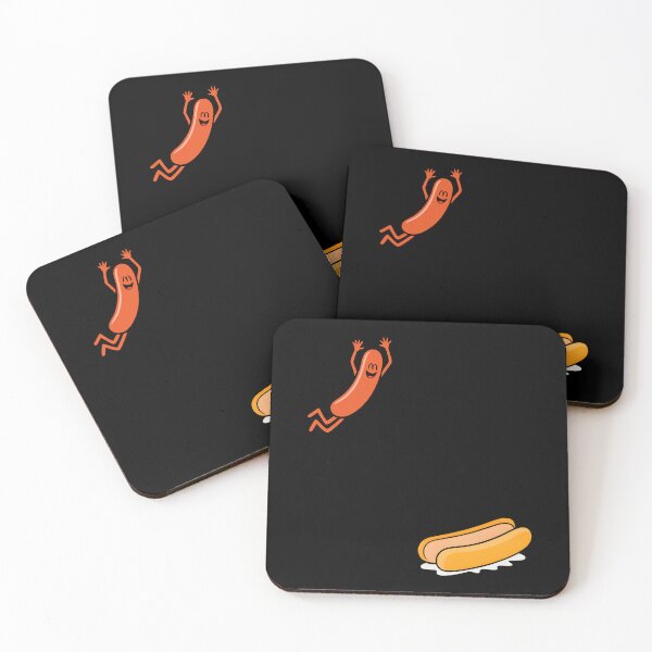 Item preview, Hot Dog Jumping Into Bun Sausage designed and sold by KarimSoCute.