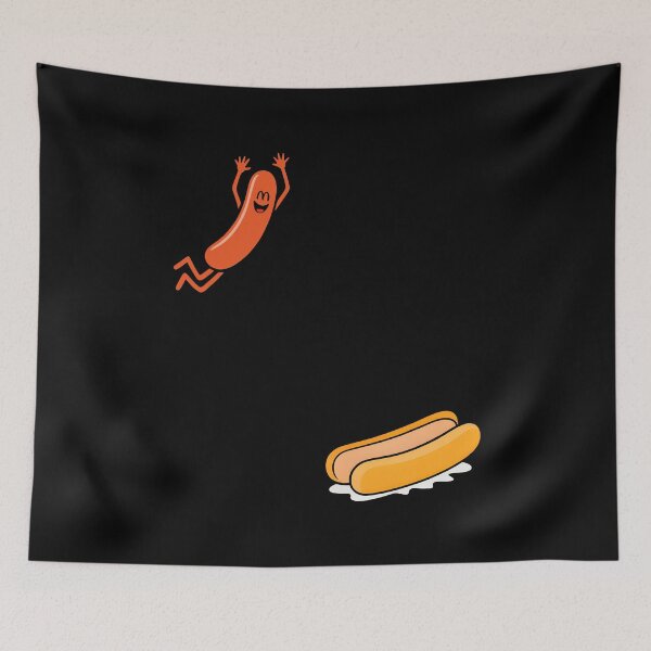 Item preview, Hot Dog Jumping Into Bun Sausage designed and sold by KarimSoCute.