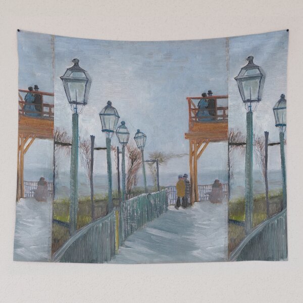Item preview, Terrace and Observation Deck at the Moulin De Blute Fin by Vincent van Gogh: Coastal Cityscape Poster designed and sold by artofuniverse.