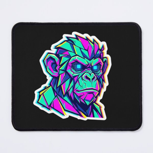 Item preview, Cyberpunk Gorilla with LED Eyes – Techno-Ape Art for Sci-Fi Fans designed and sold by bsbd-action.