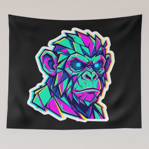 Item preview, Cyberpunk Gorilla with LED Eyes – Techno-Ape Art for Sci-Fi Fans designed and sold by bsbd-action.