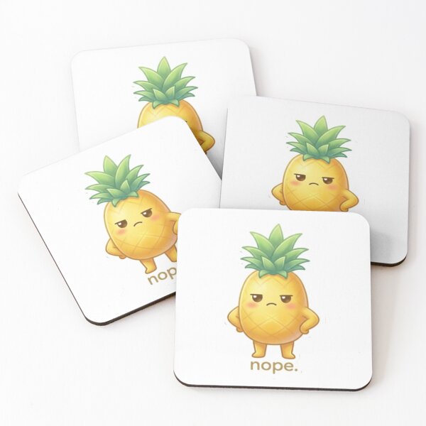Item preview, Pineapple “Nope.” Kawaii Sticker – Cute Minimal Reaction Aesthetic designed and sold by Dakochaaan.