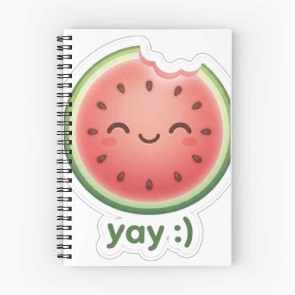 Item preview, Watermelon “Yay :)” Kawaii Sticker – Happy Cute Minimal Aesthetic designed and sold by Dakochaaan.