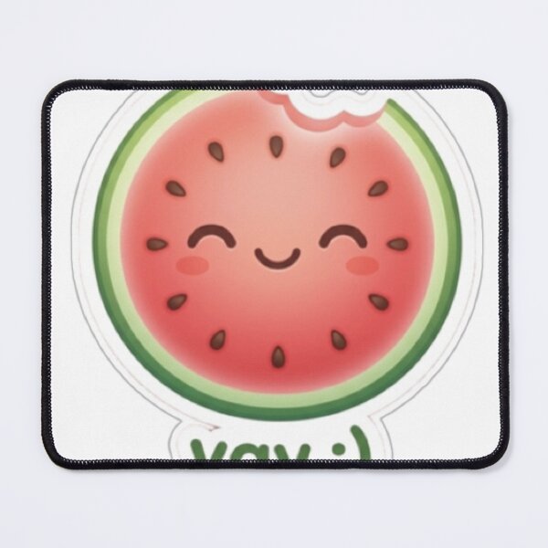 Item preview, Watermelon “Yay :)” Kawaii Sticker – Happy Cute Minimal Aesthetic designed and sold by Dakochaaan.