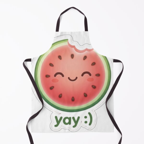 Item preview, Watermelon “Yay :)” Kawaii Sticker – Happy Cute Minimal Aesthetic designed and sold by Dakochaaan.