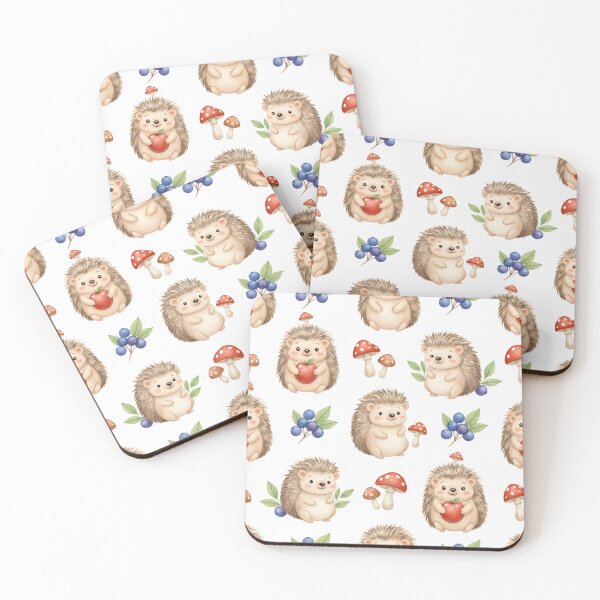 Item preview, Cute Hedgehog Seamless Pattern designed and sold by naragon4289.