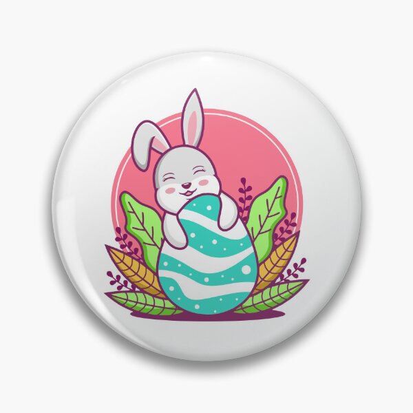 Item preview, Cute Easter Bunny Hugging Striped Egg designed and sold by ringgokliya.