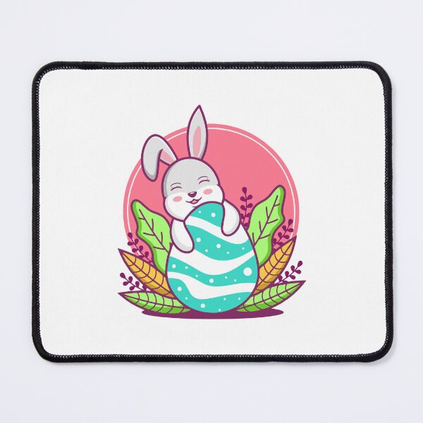 Item preview, Cute Easter Bunny Hugging Striped Egg designed and sold by ringgokliya.