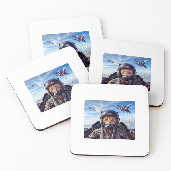 Item preview, Pilot Cat in Fighter Jet — Epic Aviation Orange Tabby Illustration designed and sold by Colorful-Garden.