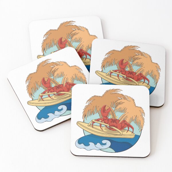Item preview, Crab surfer with flip flops on wave designed and sold by RizikCat.