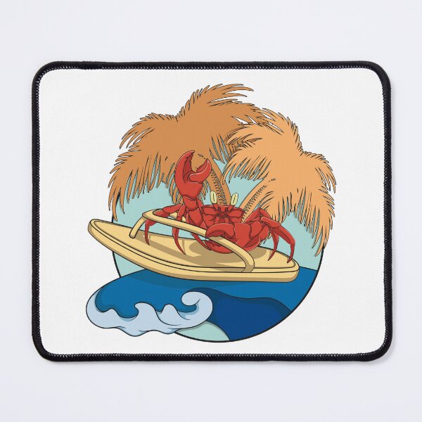 Item preview, Crab surfer with flip flops on wave designed and sold by RizikCat.