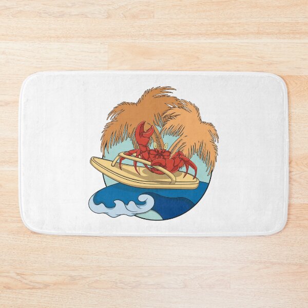 Item preview, Crab surfer with flip flops on wave designed and sold by RizikCat.