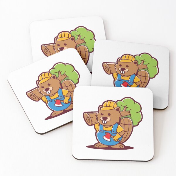 Item preview, Beaver Lumberjack Carrying Log and Axe designed and sold by ringgokliya.