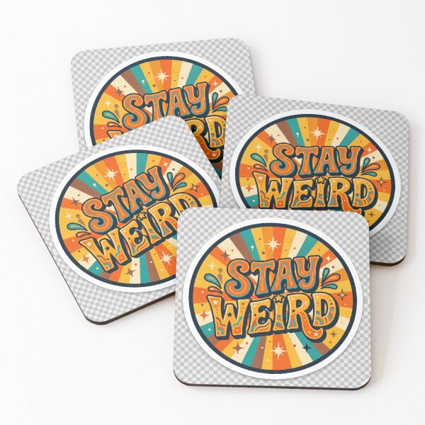 Item preview, Stay Weird Retro 70s Groovy Sunburst Sticker designed and sold by R & K Fashions.