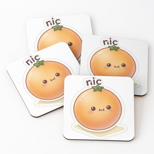 Item preview, Orange “Nic.” Kawaii Sticker – Minimal Chill Reaction Aesthetic designed and sold by Dakochaaan.