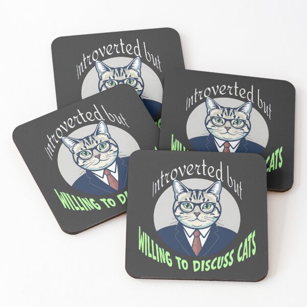 Item preview, Introverted but Willing to Discuss Cats – Funny Cat Lover Design designed and sold by TestudoDesign.