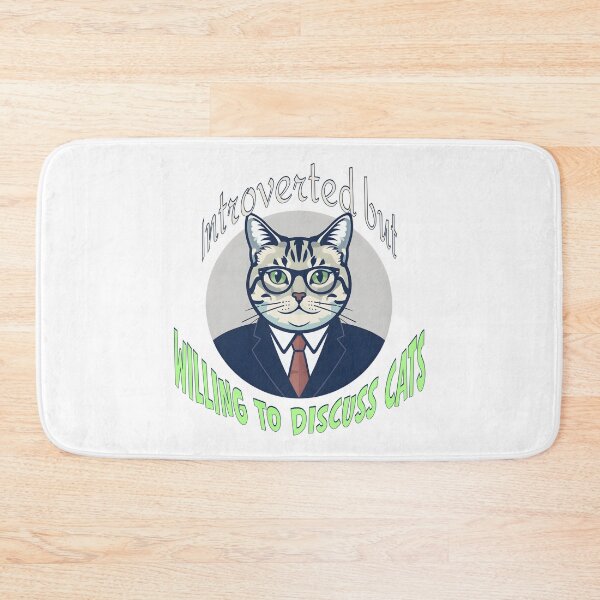 Item preview, Introverted but Willing to Discuss Cats – Funny Cat Lover Design designed and sold by TestudoDesign.