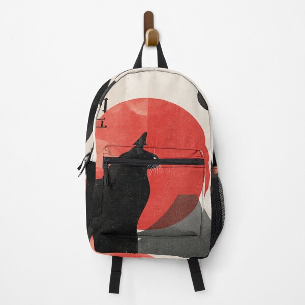 Item preview, Japanese Style Poster Black Cat Red Sun Art designed and sold by GrinGalore.