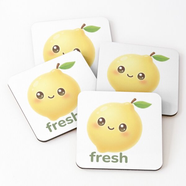 Item preview, Lemon “Fresh :)” Kawaii Sticker – Clean Cute Minimal Aesthetic designed and sold by Dakochaaan.