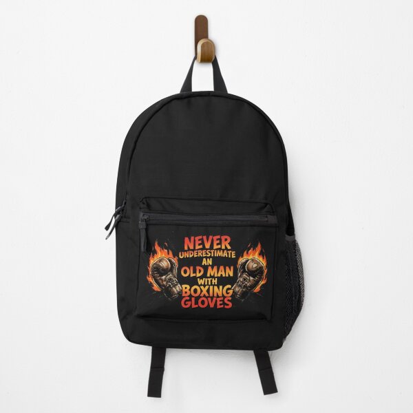 Item preview, Never Underestimate Old Man Boxing Gloves - Vintage Fire Fighter Quote designed and sold by FightModeStudio.