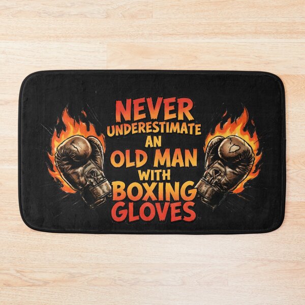 Item preview, Never Underestimate Old Man Boxing Gloves - Vintage Fire Fighter Quote designed and sold by FightModeStudio.