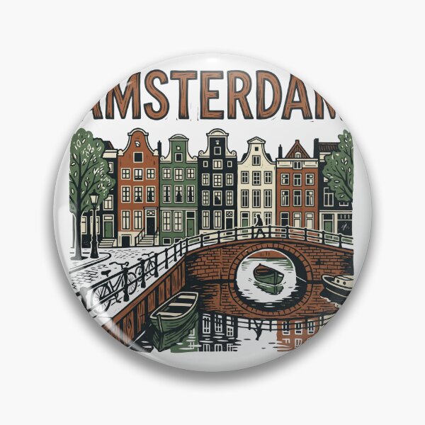 Item preview, Amsterdam Vintage Woodblock Canal Print Dutch City Travel T-Shirt designed and sold by Egyptian king ⭐⭐⭐⭐⭐.