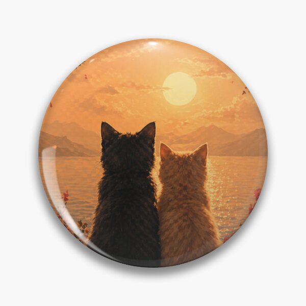 Item preview, Romantic Sunset Cats Aesthetic Couple Cat Landscape Art Phone Case Design designed and sold by IconicDesignsXd.